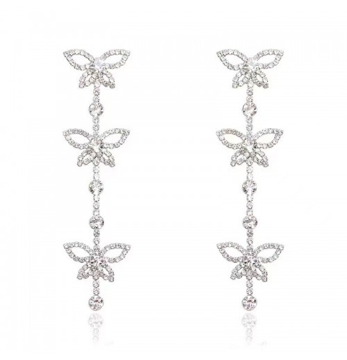 The new 925 silver needle wedding photo long tassel earrings for women who are  diamond earrings exude a sense of elegance and sophistication