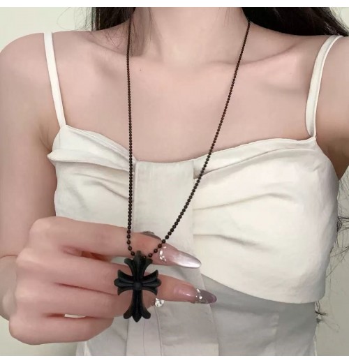 The cross-border best-selling streetwear brand CH克罗心 punk hip-hop limited edition multi-color cross versatile women's necklace The cross-border best-selling streetwear brand CH克罗心 punk hip-hop limited edition multi-color cross versatile women's necklace