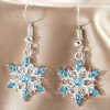 The new autumn and winter cross-border snowflake white gold, ethereal five-pointed star, European and American fashion two-tone diamond-encrusted blue earrings are versatile The new autumn and winter cross-border snowflake white gold, ethereal five-pointed star, European and American fashion two-tone diamond-encrusted blue earrings are versatile