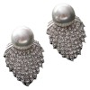 Minimalist style exquisite retro diamond-encrusted pearl silver needle earrings for women, new light luxury niche ear studs, fashionable and versatile earrings Minimalist style exquisite retro diamond-encrusted pearl silver needle earrings for women, new light luxury niche ear studs, fashionable and versatile earrings