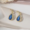 new trendy, luxurious, versatile and stylish earrings with water drop hooks and high-end blue crystal earrings new trendy, luxurious, versatile and stylish earrings with water drop hooks and high-end blue crystal earrings