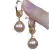 Champagne-colored pearl earrings, high-end and fashionable earrings and pendants, design new diamond ball pearl earrings Champagne-colored pearl earrings, high-end and fashionable earrings and pendants, design new diamond ball pearl earrings