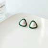 S925 silver needle geometric triangular pearl stud earrings, a niche design for women with an elegant and trendy style, are French retro earrings S925 silver needle geometric triangular pearl stud earrings, a niche design for women with an elegant and trendy style, are French retro earrings