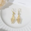Douyin's best-selling retro cat-eye leaf slightly inlaid ear hooks, sweet and elegant, fashionable and versatile earrings and earrings for women Douyin's best-selling retro cat-eye leaf slightly inlaid ear hooks, sweet and elegant, fashionable and versatile earrings and earrings for women