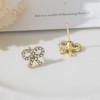Korean version of light luxury pearl bow stud earrings, a trendy and high-end ear accessory, small and versatile s925 silver needle earrings
