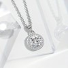 The new cross-border wish round pendant, collarbone chain, European and American four-prong sunflower round-wrapped round diamond necklace is simple and small The new cross-border wish round pendant, collarbone chain, European and American four-prong sunflower round-wrapped round diamond necklace is simple and small