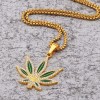 Personalized punk hip-hop accessory necklace, oil painting, diamond setting, alloy, large maple leaf pendant, pendant, accessory material Personalized punk hip-hop accessory necklace, oil painting, diamond setting, alloy, large maple leaf pendant, pendant, accessory material