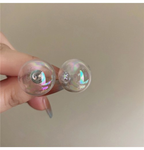 Live-streaming bestseller new product: Colorful glass round transparent earrings, fashionable and resort-style simple earrings, available for export Live-streaming bestseller new product: Colorful glass round transparent earrings, fashionable and resort-style simple earrings, available for export