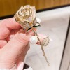 New best-selling alloy fashion full-diamond pearl rose brooch, high-end niche brooch pin, versatile for suits New best-selling alloy fashion full-diamond pearl rose brooch, high-end niche brooch pin, versatile for suits