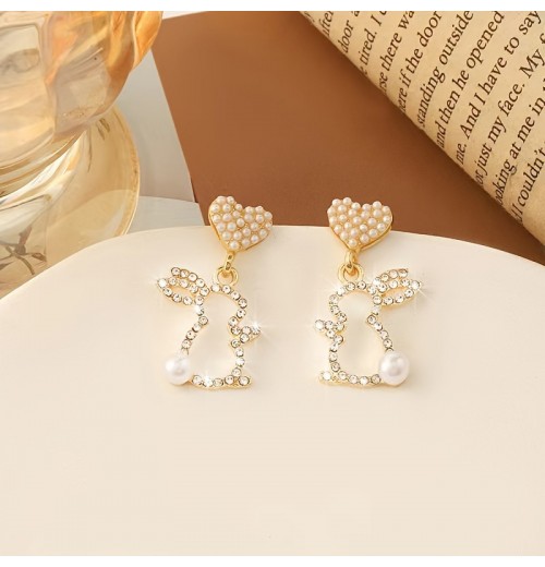 Easter asymmetrical stud earrings, a popular online celebrity, are exquisite and versatile earrings with a niche design. They are cross-border diamond-encrusted and pearles-encrusted Easter asymmetrical stud earrings, a popular online celebrity, are exquisite and versatile earrings with a niche design. They are cross-border diamond-encrusted and pearles-encrusted