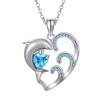 Cross-border Korean-style fashionable women's heart-shaped dolphin diamond-encrusted necklace, Korean-style cute heart-shaped collarbone chain and necklace jewelry Cross-border Korean-style fashionable women's heart-shaped dolphin diamond-encrusted necklace, Korean-style cute heart-shaped collarbone chain and necklace jewelry