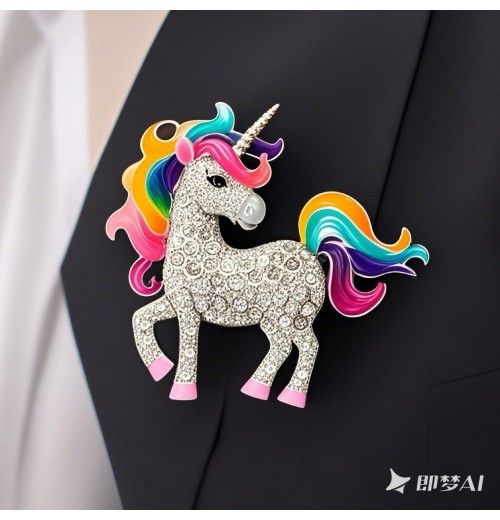 The new fashionable pony brooch exudes a high-end feel. The niche corsage is a fashionable accessory from Yiwu. The female horse animal brooch is exquisitely matched