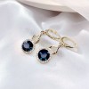 New Chinese-style satellite pool style ear buckle earrings, niche design, light luxury and high-end style, water drop cat's eye stone earrings