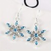 The new autumn and winter cross-border snowflake white gold, ethereal five-pointed star, European and American fashion two-tone diamond-encrusted blue earrings are versatile The new autumn and winter cross-border snowflake white gold, ethereal five-pointed star, European and American fashion two-tone diamond-encrusted blue earrings are versatile