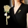 New best-selling alloy fashion full-diamond pearl rose brooch, high-end niche brooch pin, versatile for suits New best-selling alloy fashion full-diamond pearl rose brooch, high-end niche brooch pin, versatile for suits