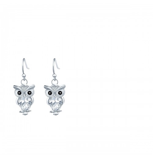 Cross-border rose gold zircon stud earrings, women's versatile and fresh, European and American owl earrings factory direct sales Cross-border rose gold zircon stud earrings, women's versatile and fresh, European and American owl earrings factory direct sales