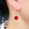 New trendy and retro red pearl earring style best-selling high-end and elegant niche earrings, round face slimming earrings for women New trendy and retro red pearl earring style best-selling high-end and elegant niche earrings, round face slimming earrings for women