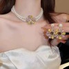 European and American cross-border circular hollowed-out zircon flower earrings are grand, exaggerated, and personalized. They are niche, light luxury, retro and high-end European and American cross-border circular hollowed-out zircon flower earrings are grand, exaggerated, and personalized. They are niche, light luxury, retro and high-end