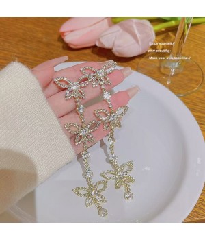 The new 925 silver needle wedding photo long tassel earrings for women who are  diamond earrings exude a sense of elegance and sophistication