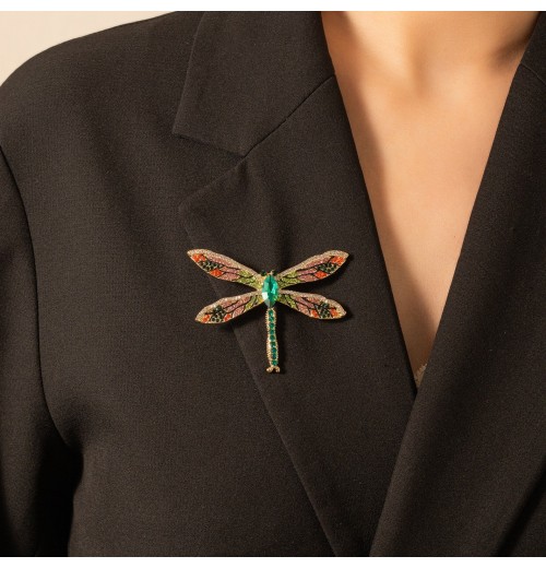 Cross-border bestseller European and American style alloy full diamond dragonfly brooch, elegant and versatile women's clothing corsages, accessories and pins Cross-border bestseller European and American style alloy full diamond dragonfly brooch, elegant and versatile women's clothing corsages, accessories and pins