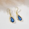 new trendy, luxurious, versatile and stylish earrings with water drop hooks and high-end blue crystal earrings new trendy, luxurious, versatile and stylish earrings with water drop hooks and high-end blue crystal earrings