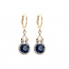 New Chinese-style satellite pool style ear buckle earrings, niche design, light luxury and high-end style, water drop cat's eye stone earrings