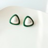 S925 silver needle geometric triangular pearl stud earrings, a niche design for women with an elegant and trendy style, are French retro earrings S925 silver needle geometric triangular pearl stud earrings, a niche design for women with an elegant and trendy style, are French retro earrings
