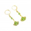 The light luxury and high-end green ginkgo leaf cat's eye stone long tassel earrings are fashionable and elegant, and are popular earrings for women The light luxury and high-end green ginkgo leaf cat's eye stone long tassel earrings are fashionable and elegant, and are popular earrings for women