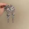The new light luxury super sparkling crystal tassel stud earrings feature a niche design that is simple, exquisite, fashionable, versatile and high-end