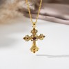Golden medieval subculture cross rhinestone necklace, Millennium sweet and cool style long clavicle chain, hot girl Golden medieval subculture cross rhinestone necklace, Millennium sweet and cool style long clavicle chain, hot girl
