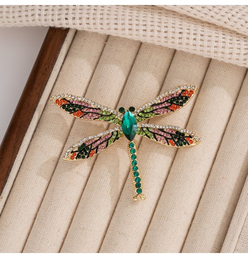 Cross-border bestseller European and American style alloy full diamond dragonfly brooch, elegant and versatile women's clothing corsages, accessories and pins Cross-border bestseller European and American style alloy full diamond dragonfly brooch, elegant and versatile women's clothing corsages, accessories and pins