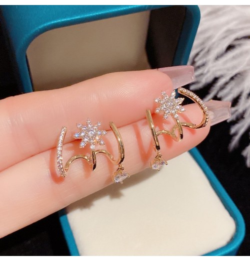 New trendy and dazzling octagonal star-shaped ear stud earrings with feminine charm, fashion and individuality, and popular ear accessories New trendy and dazzling octagonal star-shaped ear stud earrings with feminine charm, fashion and individuality, and popular ear accessories