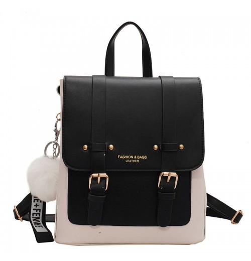 Leather Backpack With Buckles Leather Backpack With Buckles