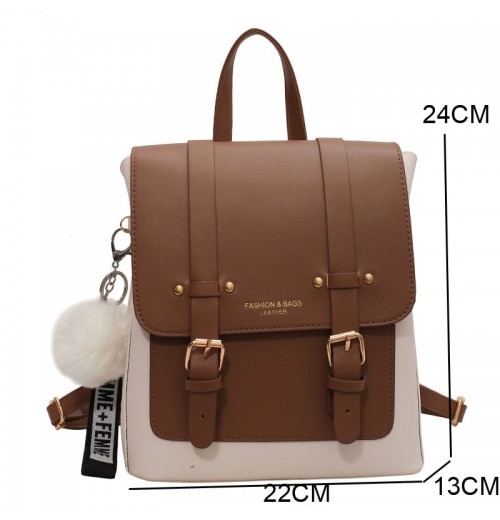 Leather Backpack With Buckles Leather Backpack With Buckles