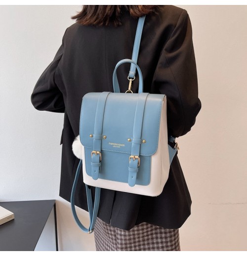 Leather Backpack With Buckles Leather Backpack With Buckles