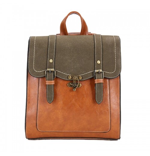 Double Buckle Leather Backpack Double Buckle Leather Backpack