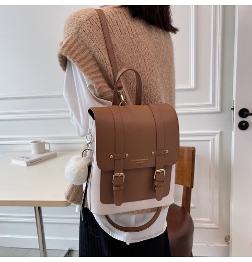 Leather Backpack With Buckles Leather Backpack With Buckles